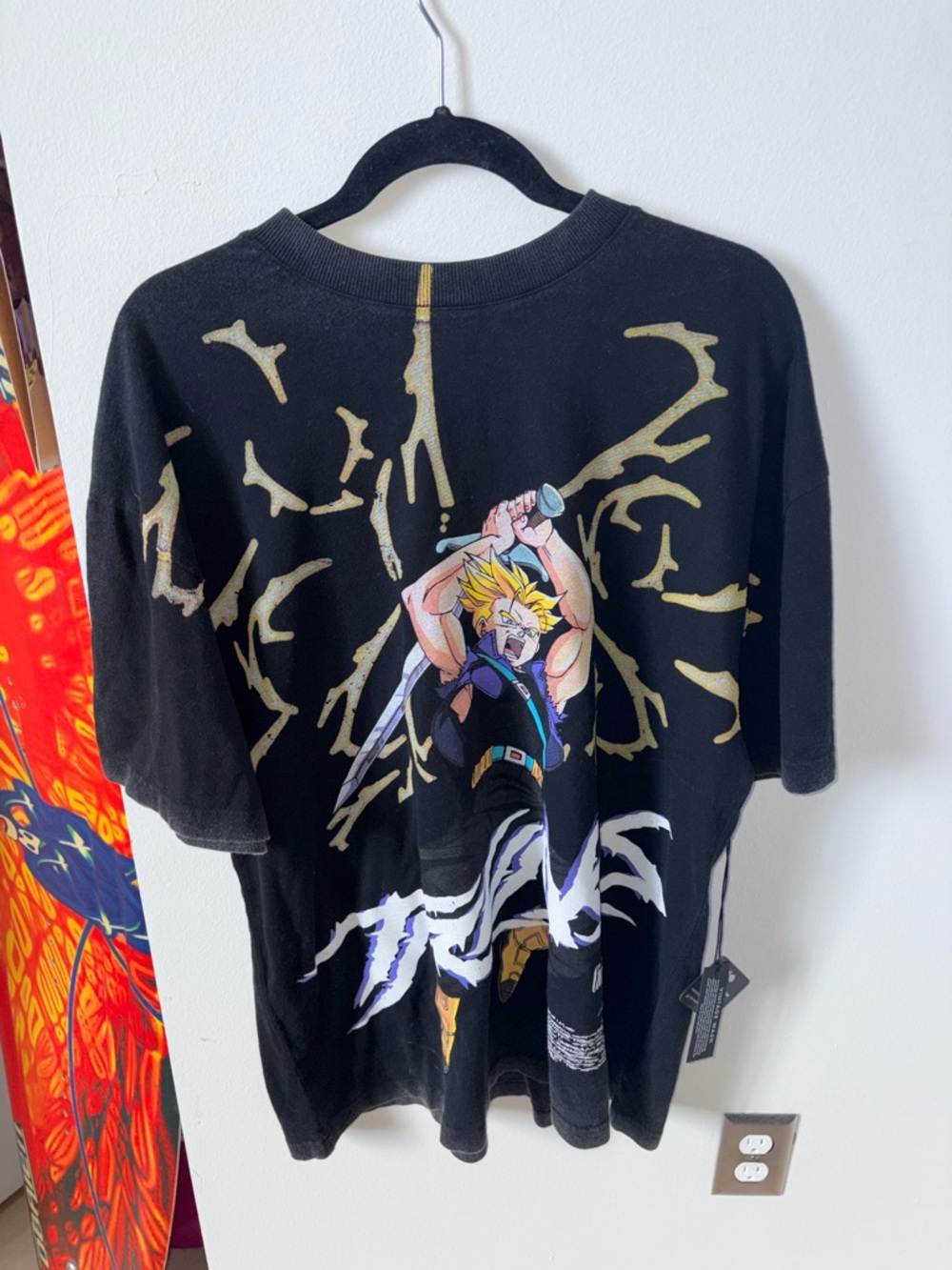 Black Graphic Anime Print Men's T-Shirt
